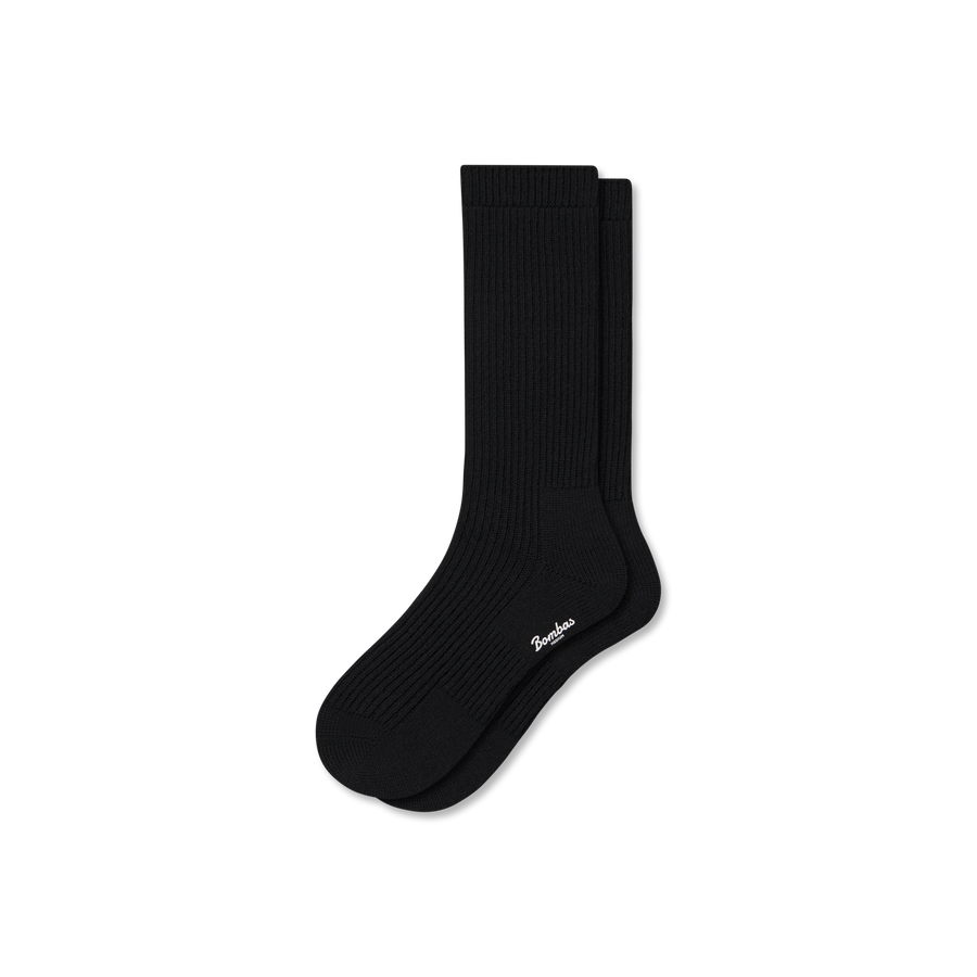 Women's Merino Cashmere Blend Fine Rib Calf Socks - Everyday Pair
