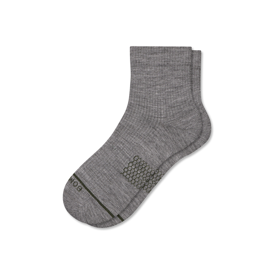 Men's Merino Wool Blend Modern Rib Quarter Socks - Modern Touch