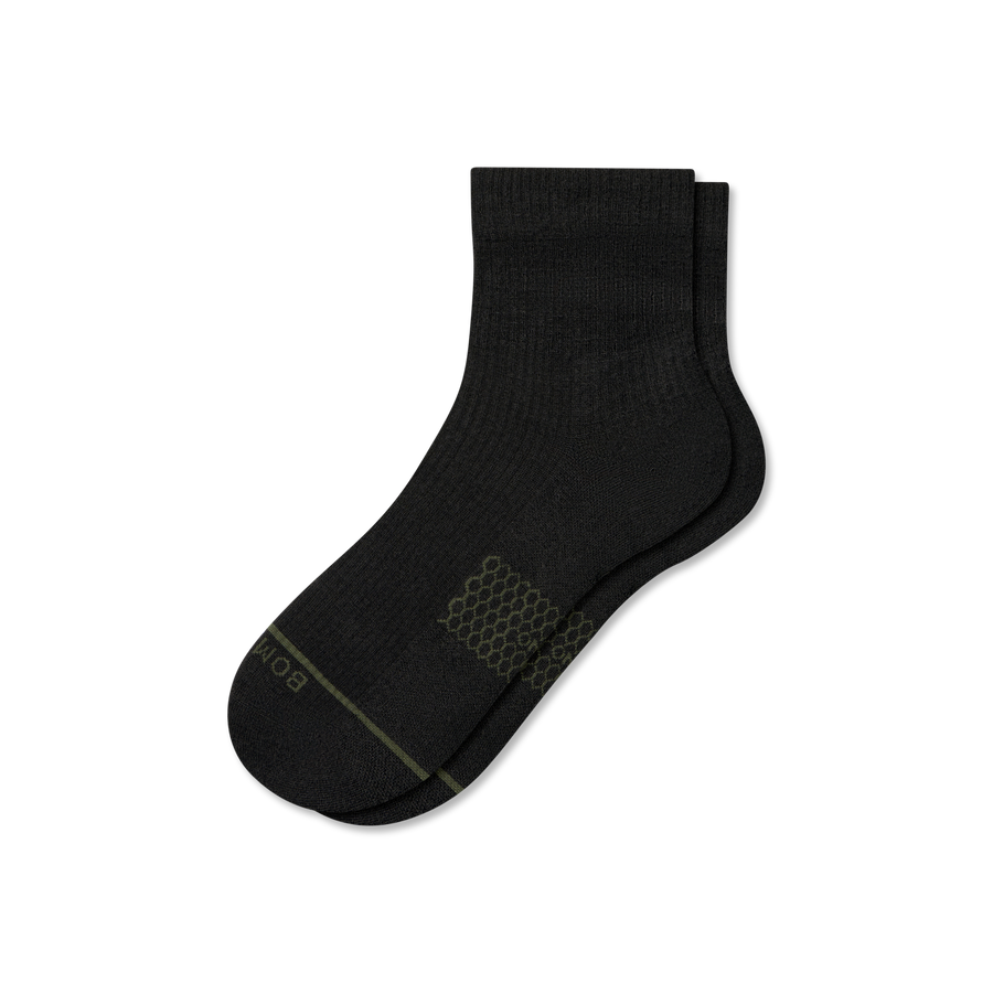 Women's Merino Wool Blend Modern Rib Quarter Socks - Essential Ready