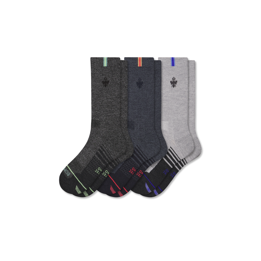 Men's Merino Wool Blend Run Calf Sock 3-Pack - Daily Step