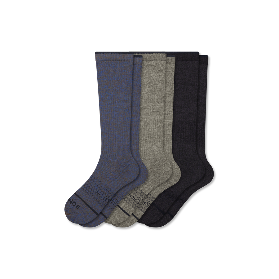 Men's Merino Wool Blend Knee High Socks 3-Pack (15-20mmHg) - Fresh Step