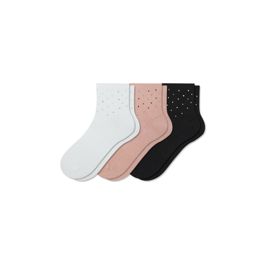 Women’s Rib Quarter Sock 3-Pack - Simple Style