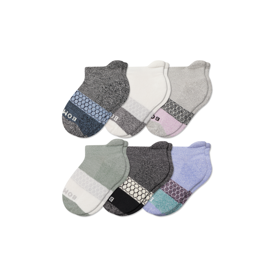 Junior Tri-Block Ankle Sock 6-Pack - Ready Pick