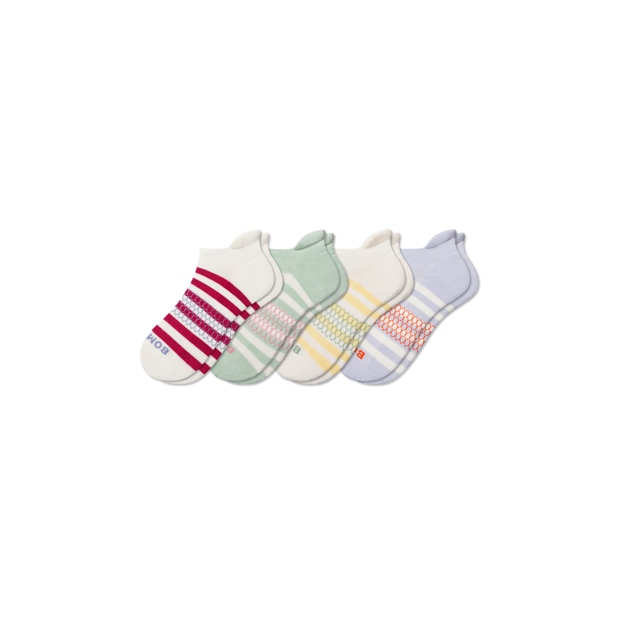 Youth Stripes Ankle Sock 4-Pack - Light Cushion