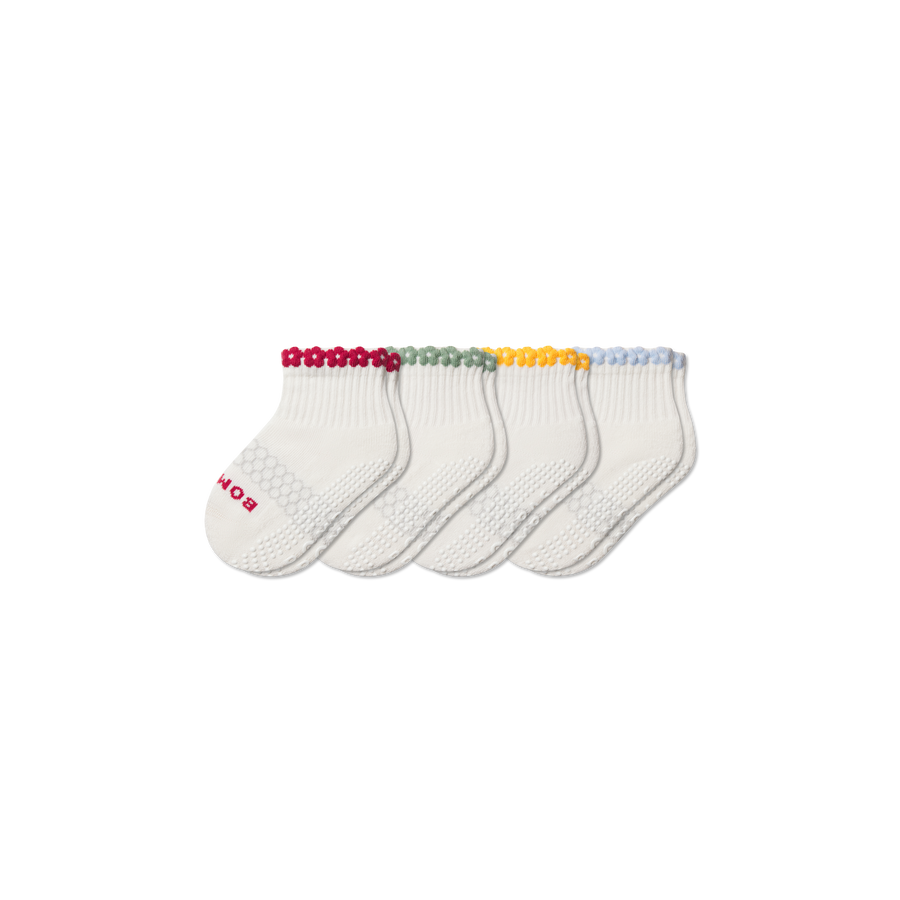 Toddler Daisy Chain Gripper Calf Sock 4-Pack - Simple Style