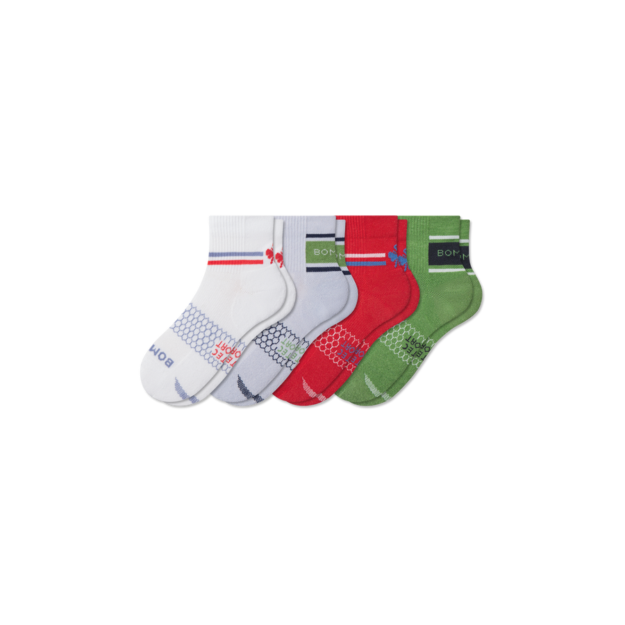 Youth All Sport Quarter Sock 4-Pack - Clean Finish