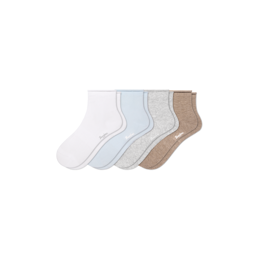 Women’s Roll Top Quarter Sock 4-Pack - Simple Style