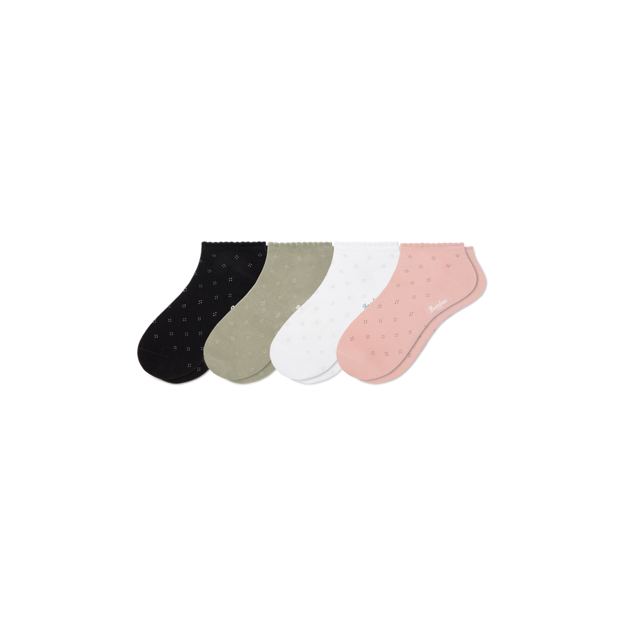 Women’s Scallop Ankle Sock 4-Pack - Soft Step