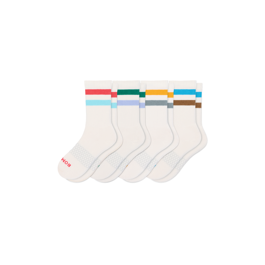 Youth Vintage Stripes Calf Sock 4-Pack - Fresh Step