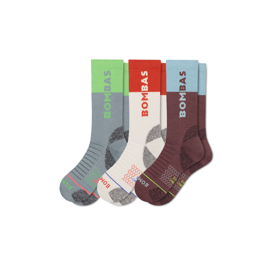 Men's Merino Wool Blend Hiking Calf Sock 3-Pack - All Day Fit