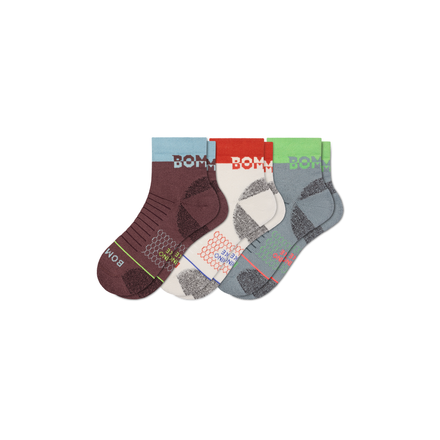 Men's Merino Wool Blend Hiking Quarter Sock 3-Pack - Clean Finish