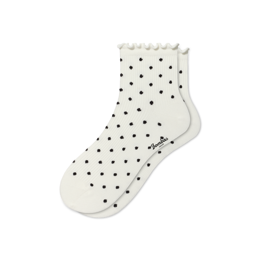 Women's Ruffle Rib Quarter Socks - Clean Finish
