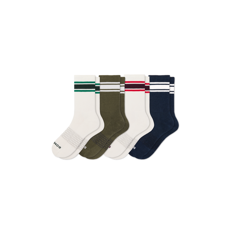 Men's Vintage Stripes Half Calf Sock 4-Pack - Daily Step