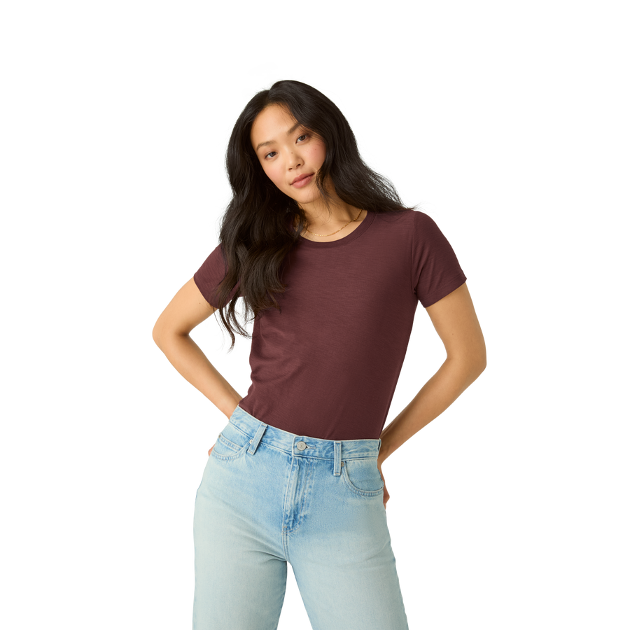 Women's Air Slub Crew Neck T-Shirt - Simple Style