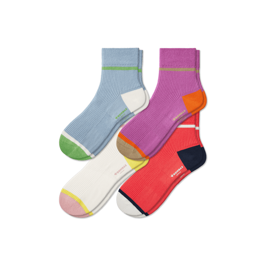 Women's Ribbed Quarter Sock 4-Pack - Classic Ready