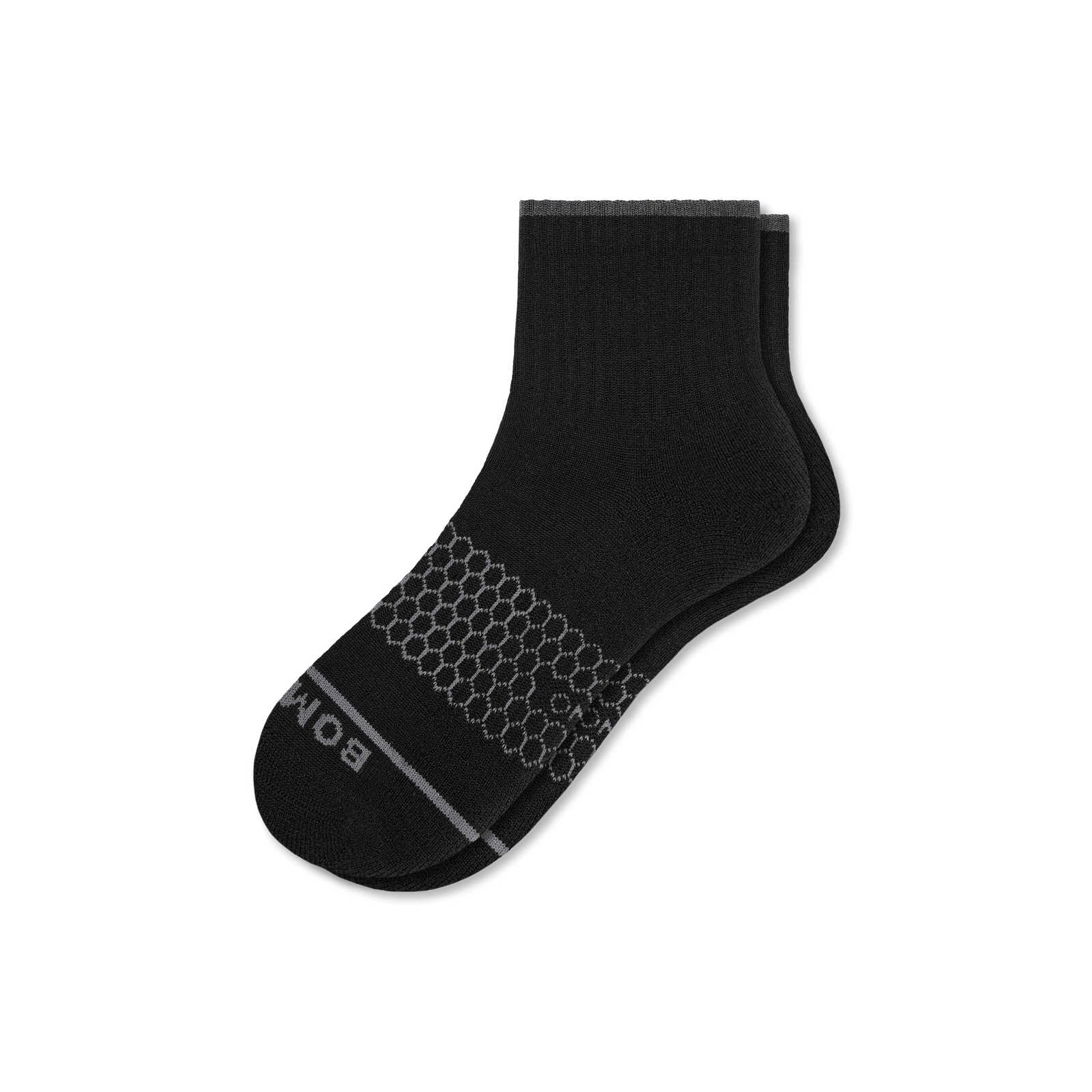 Merino Wool Blend Quarter Sock - Black L [7797]