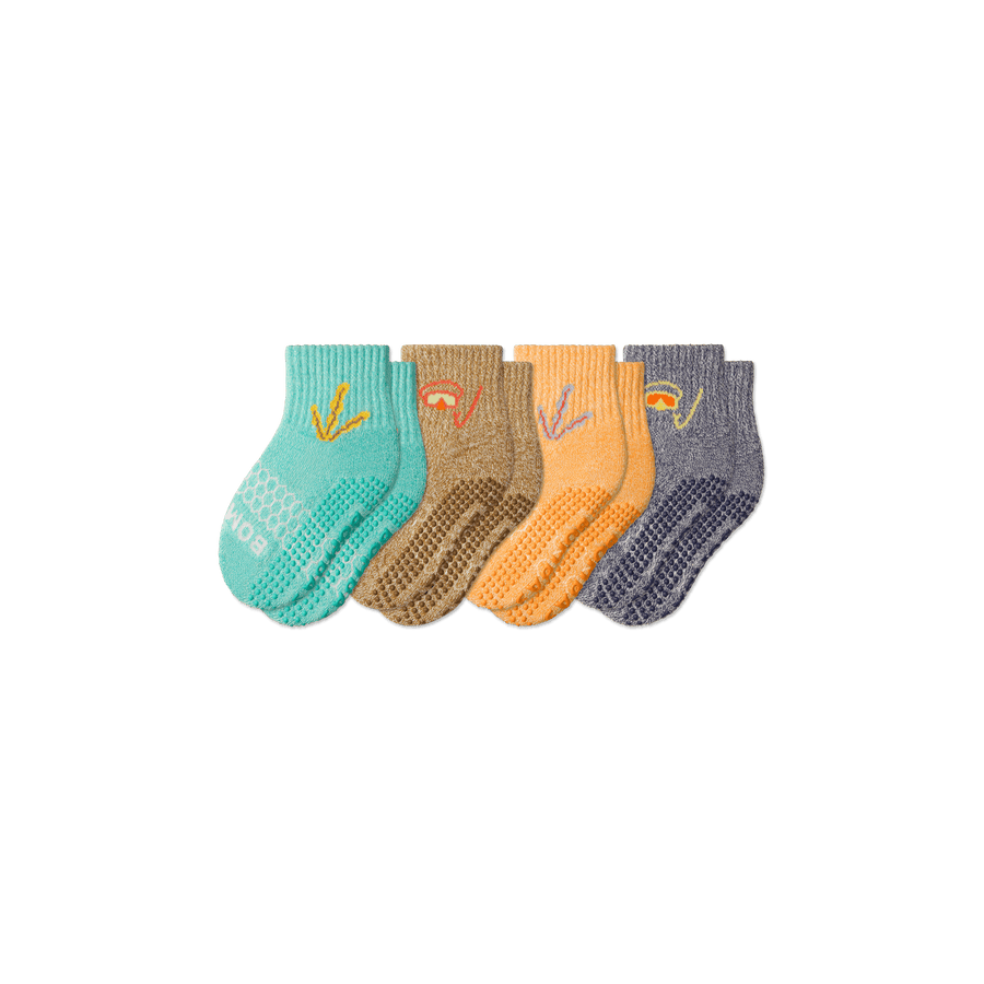 Toddler Aquatic Gripper Calf Sock 4-Pack - Premium Pick