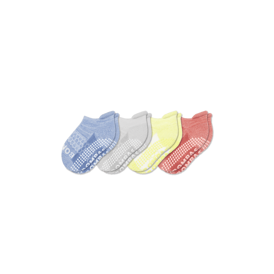 Toddler Two Tone Gripper Ankle Sock 4-Pack - Light Cushion