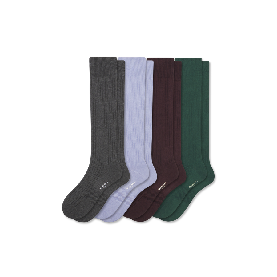 Men's Ribbed Dress Over the Calf Sock 4-Pack - Fresh Choice