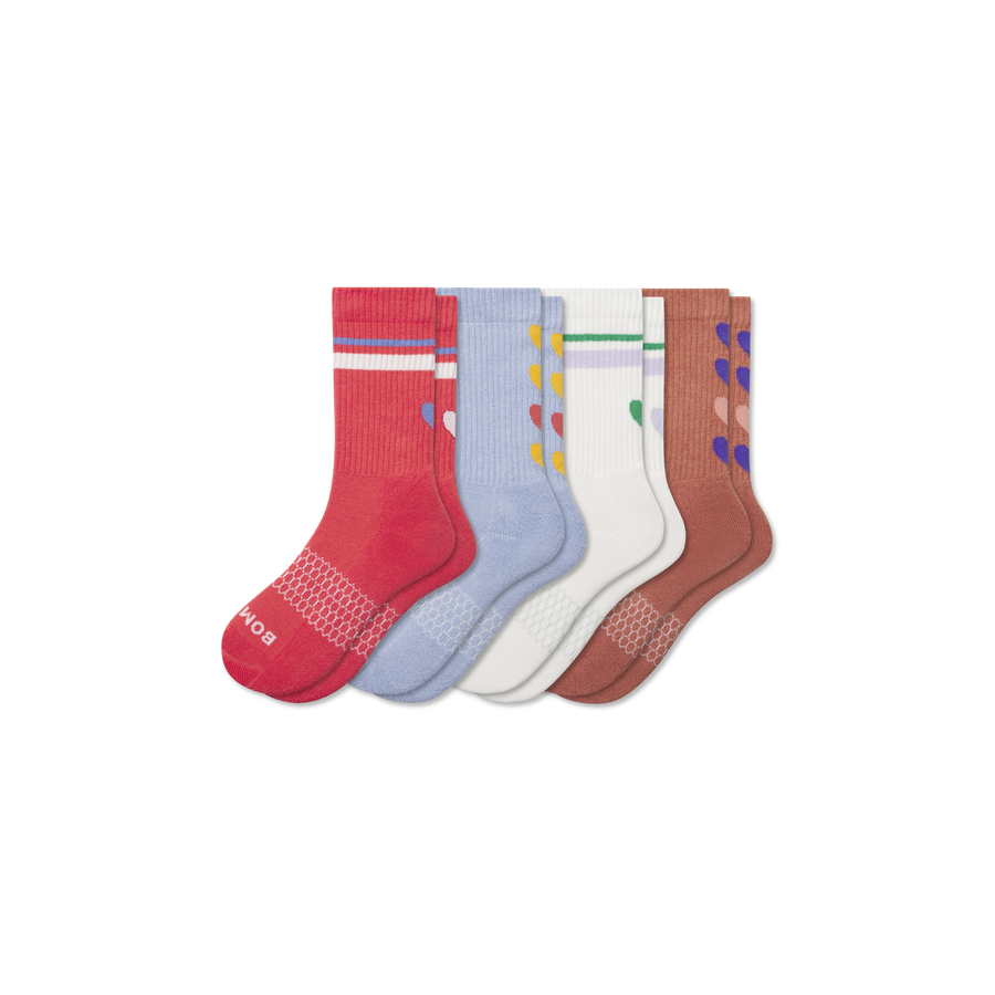 Youth Hearts Calf Sock 4-Pack - Soft Step