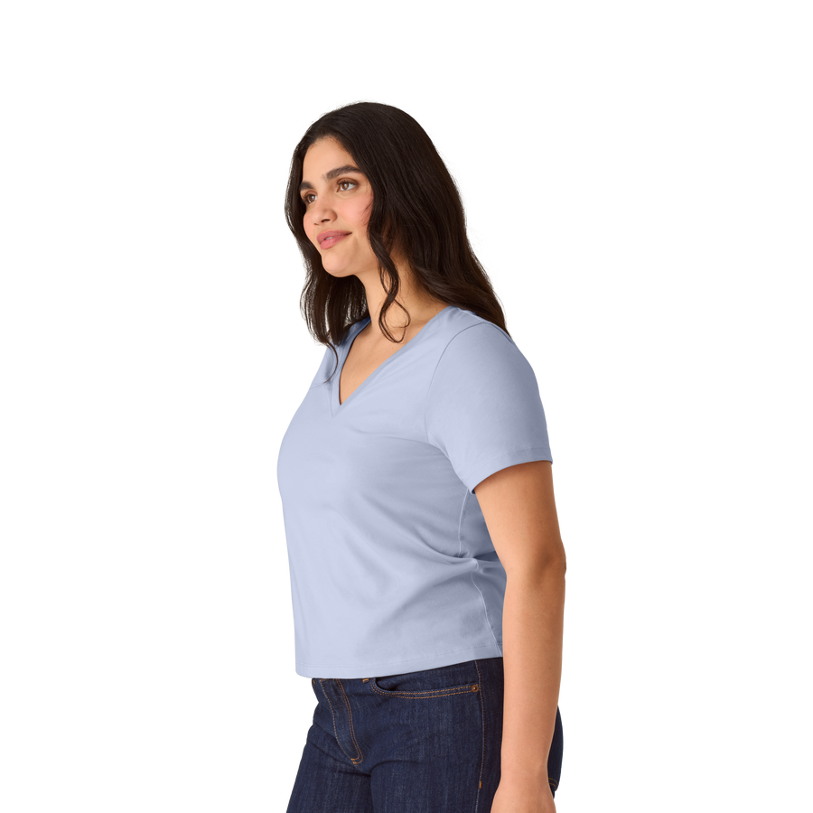 Women's Pima Cotton V-Neck T-Shirt - Cozy Step