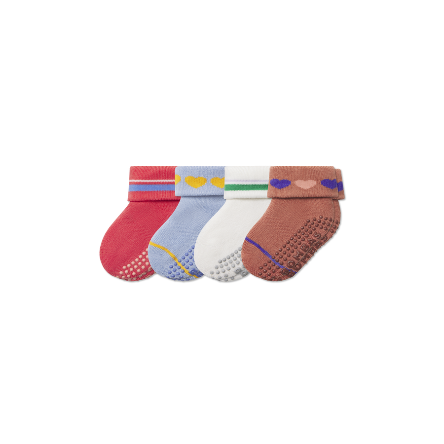 Baby Hearts Gripper Sock 4-Pack (6-12 Months) - Daily Cushion