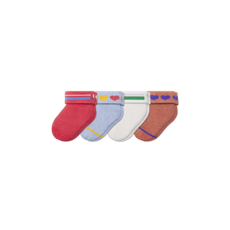 Baby Hearts Sock 4-Pack (0-6 Months) - Fresh Choice