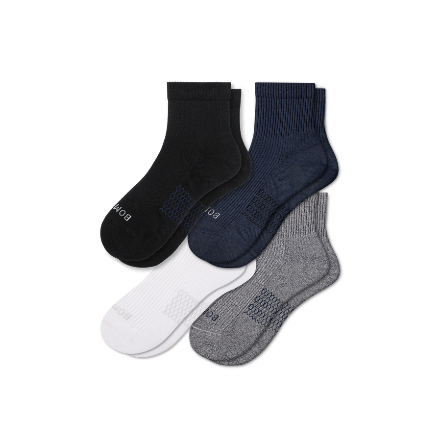 Men's Modern Rib Quarter Sock 4-Pack - Clean Finish