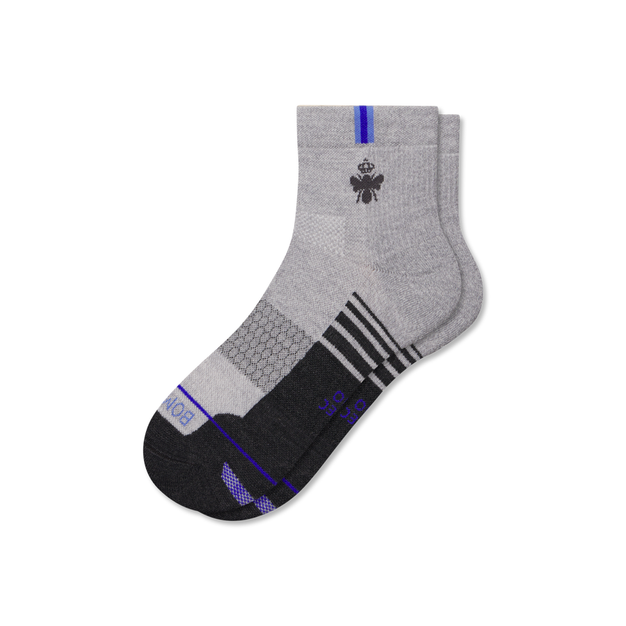 Men's Merino Wool Blend Run Quarter Socks - Fresh Step