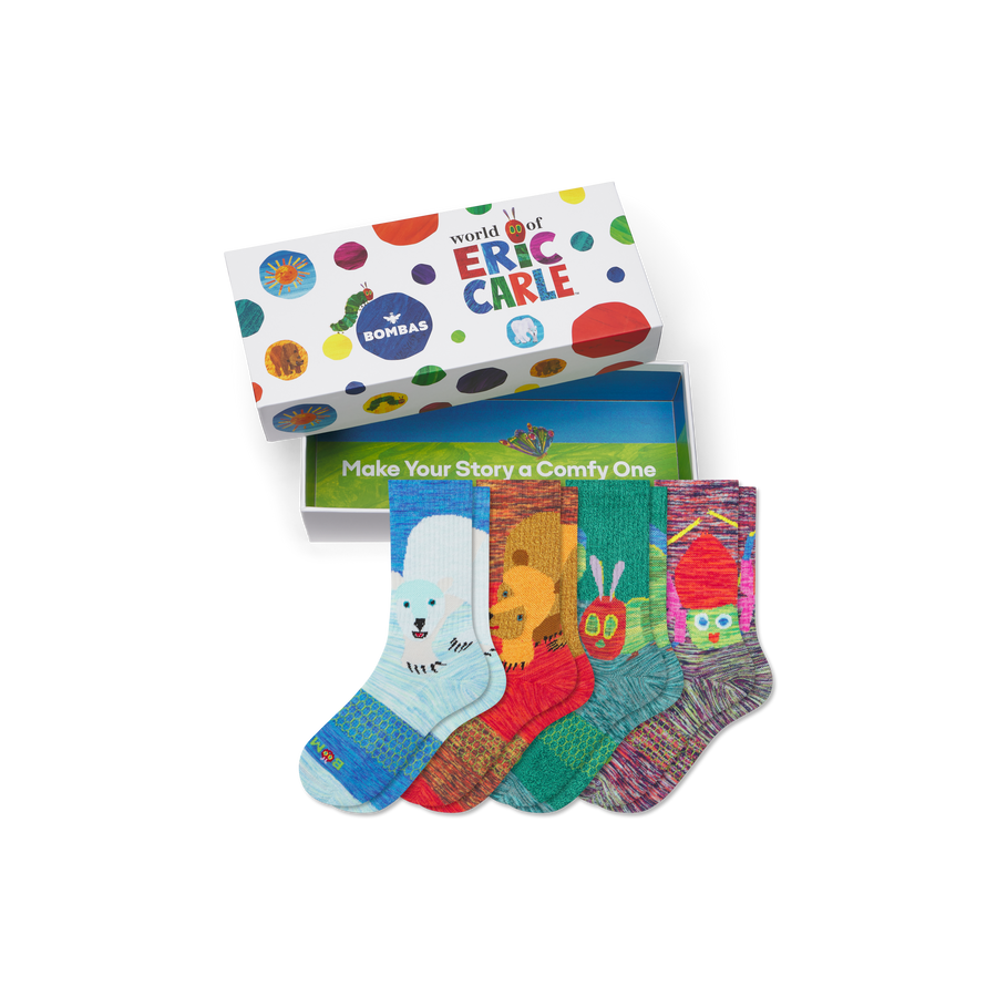 Youth Eric Carle Calf Sock 4-Pack Gift Box - All Day Fit
