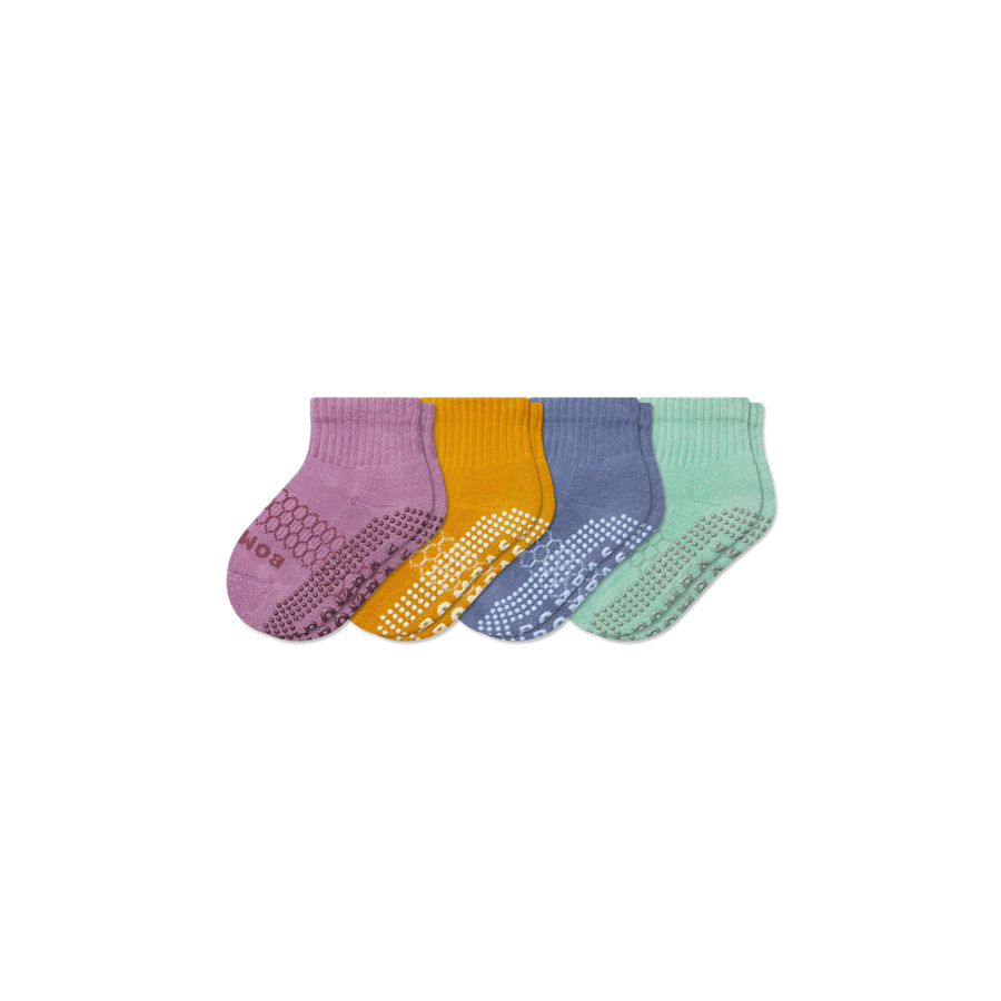 Toddler Solids Gripper Calf Sock 4-Pack - Simple Style
