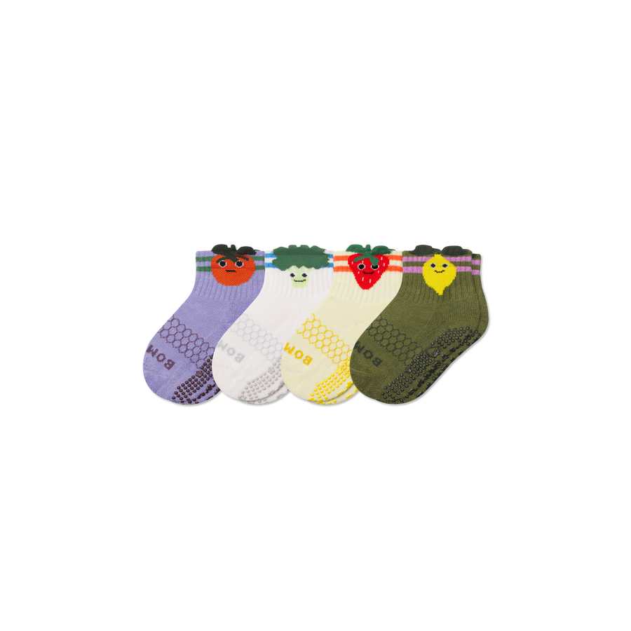 Toddler Fruits & Veggies Calf Sock 4-Pack - Ready Pair