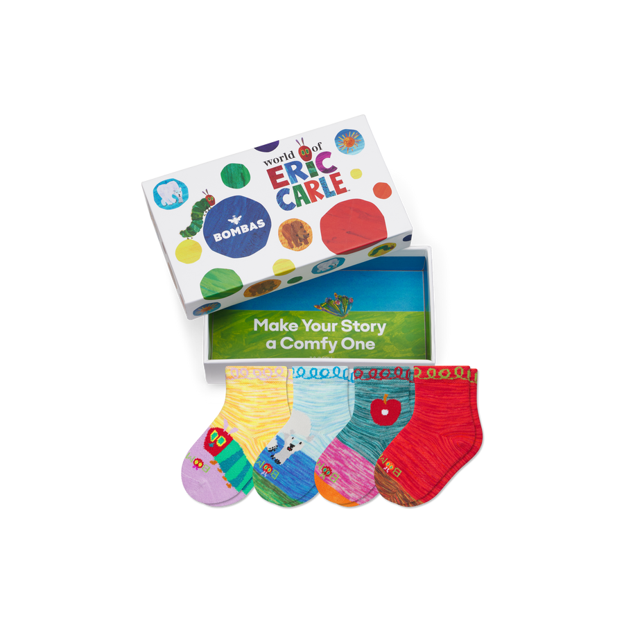 Toddler Eric Carle Calf Sock 4-Pack Gift Box - Clean Finish
