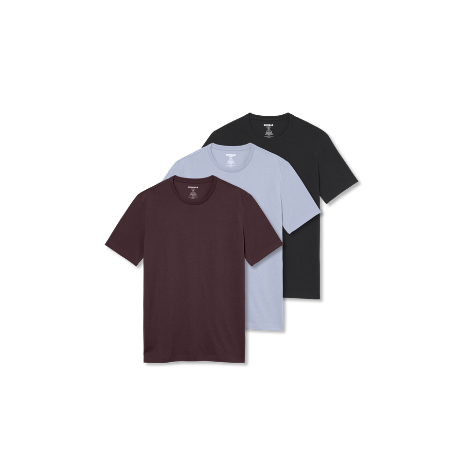 Men's Pima Cotton Slim Crew Neck T-Shirt 3-Pack - Fresh Fit
