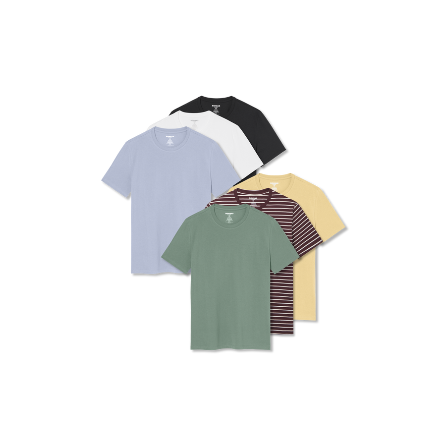 Men's Pima Cotton Crew Neck T-Shirt 6-Pack - Ready Pick