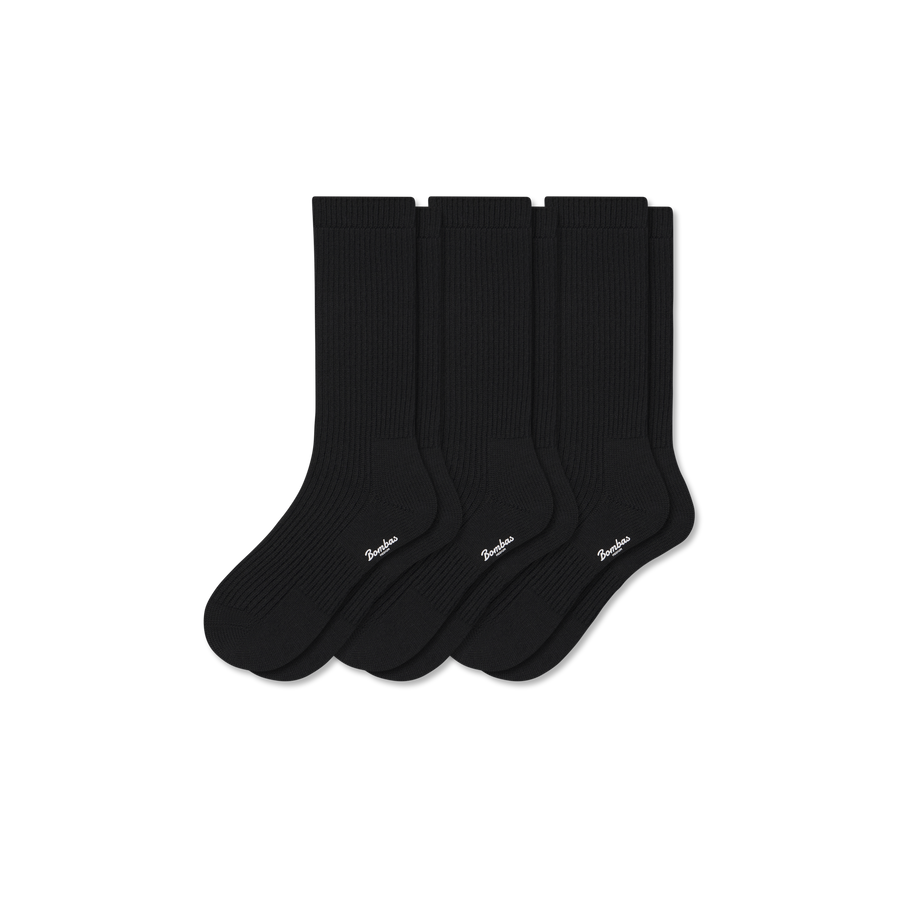 Women's Merino Blend Fine Rib Calf Sock 3-Pack - Simple Style