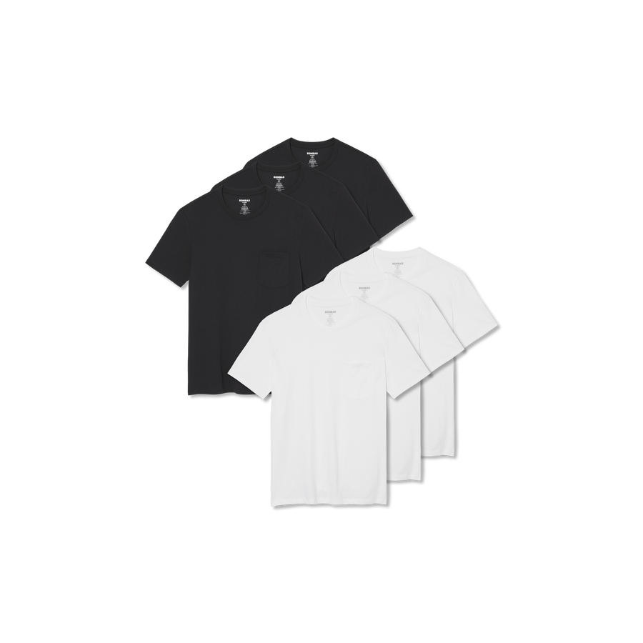 Men's Pima Cotton Pocket Crew Neck T-Shirt 6-Pack - Daily Pick