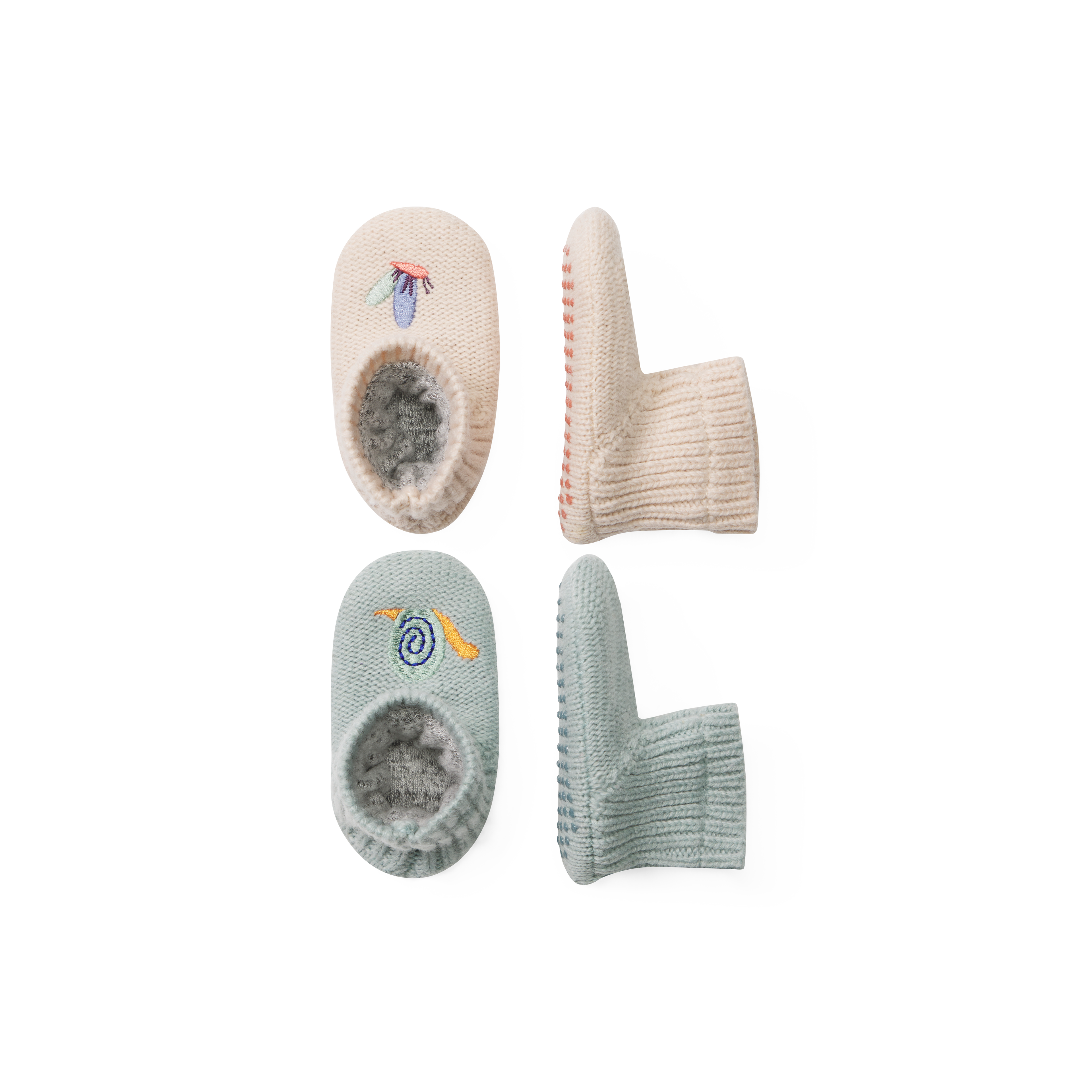 Baby Gripper Slipper 2-Pack - Blush Sand & Misty Sky L