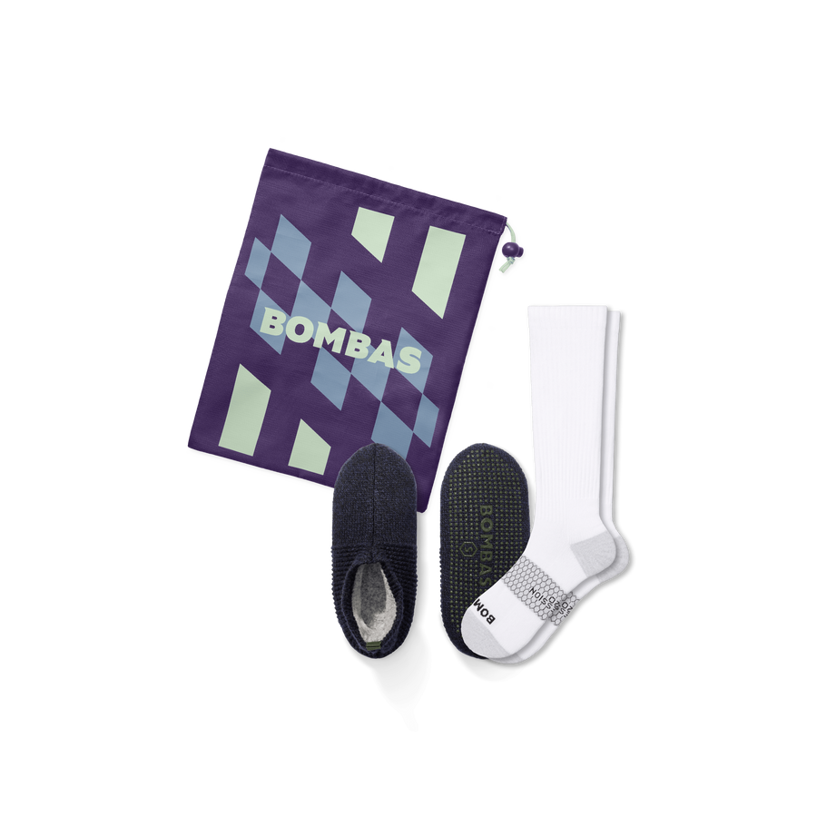 Men's Travel Sock and Gripper Slipper 2-Pack - Everyday Pair