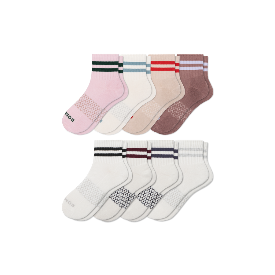 Women's Vintage Stripes Quarter Sock 8-Pack - Easy Pair