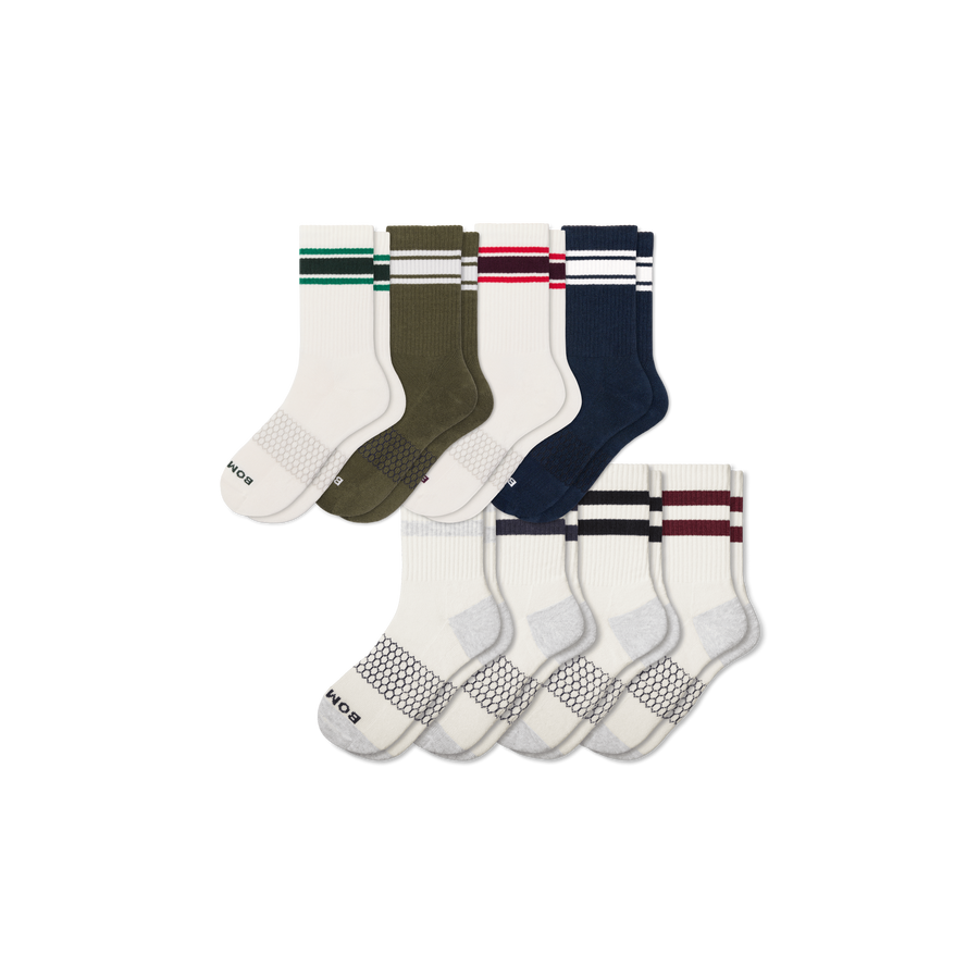 Men's Vintage Stripes Half Calf Sock 8-Pack - Ready Pair