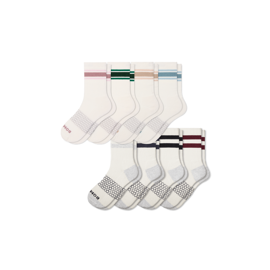 Women's Vintage Stripes Half Calf Sock 8-Pack - Essential Ready