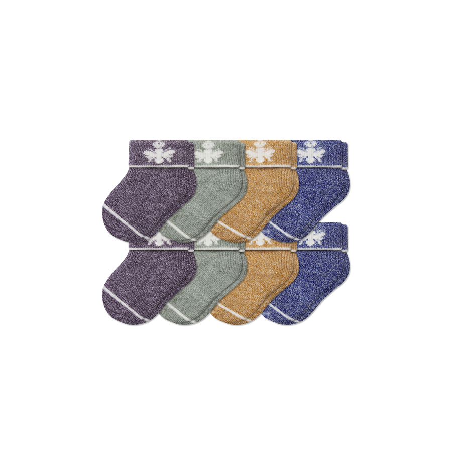 Baby Merino Wool Blend Calf Sock 8-Pack (0-6 Months) - Clean Finish