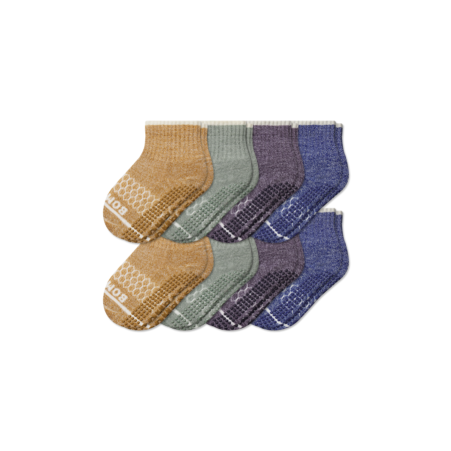 Toddler Merino Wool Blend Gripper Calf Sock 8-Pack - Daily Step