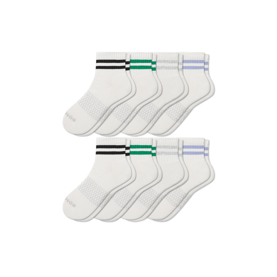 Men's Vintage Stripes Quarter Sock 8-Pack - Travel Pair