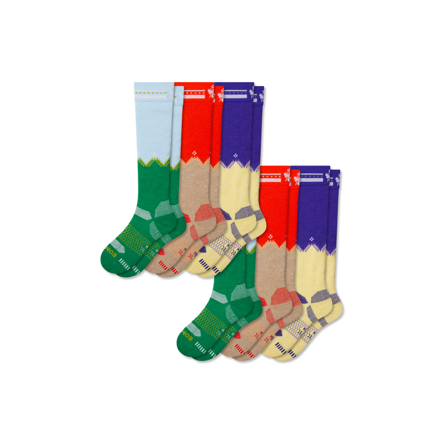 Youth Full-Cushion Merino Wool Blend Ski & Sock 6-Pack - Ready Pair