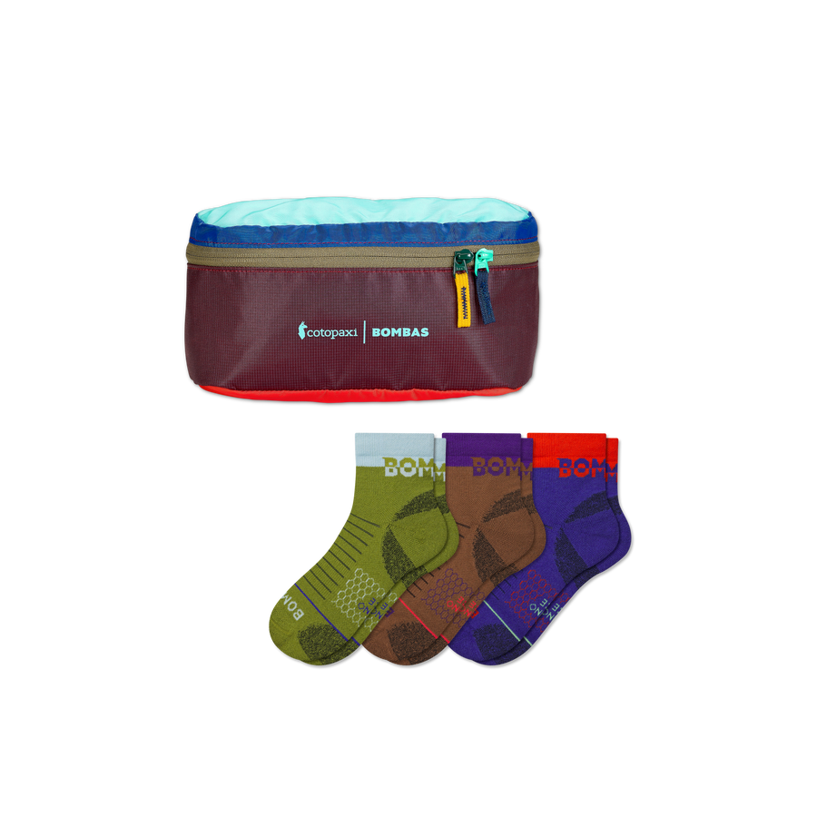 Men's Merino Wool Blend Hiking Quarter Sock 3-Pack & Cotopaxi Fanny Pack - Ready Pick