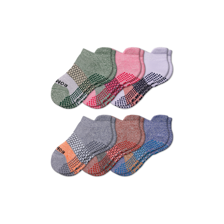 Youth Tri-Block Gripper Ankle Sock 6-Pack - Fresh Step