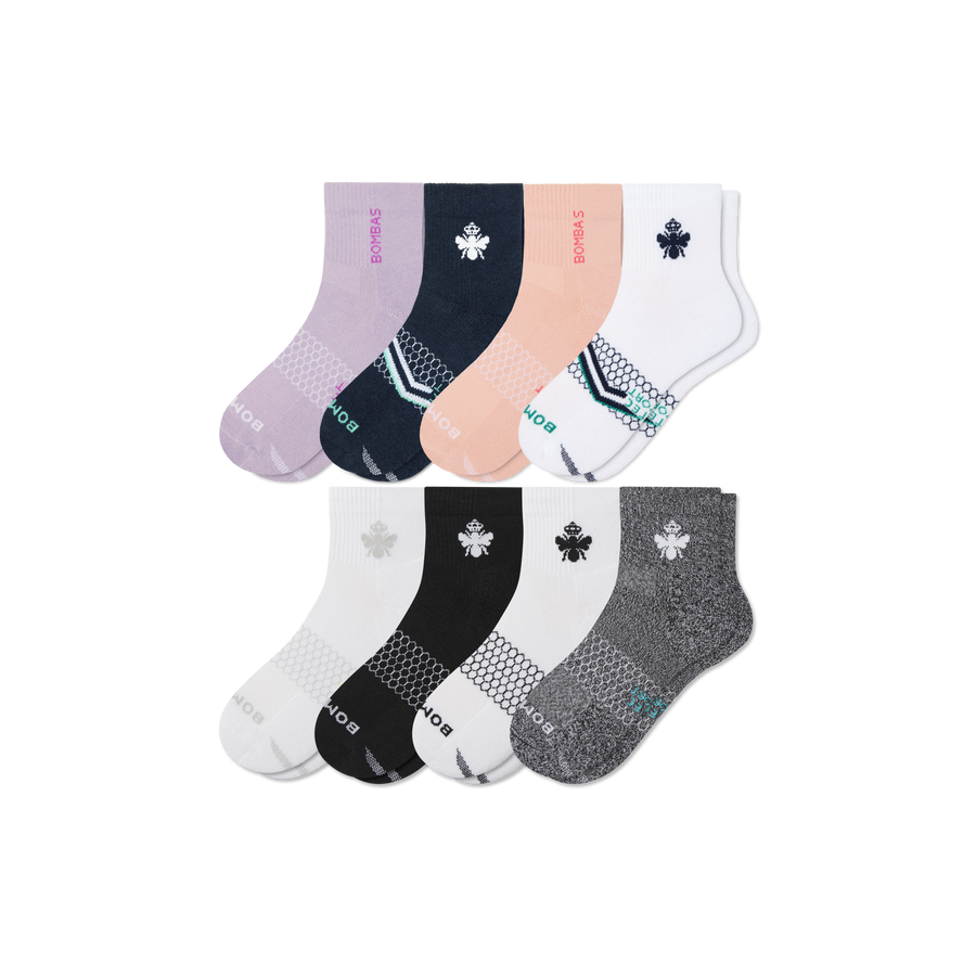 Women's All Sport Quarter Sock 8-Pack - Light Cushion