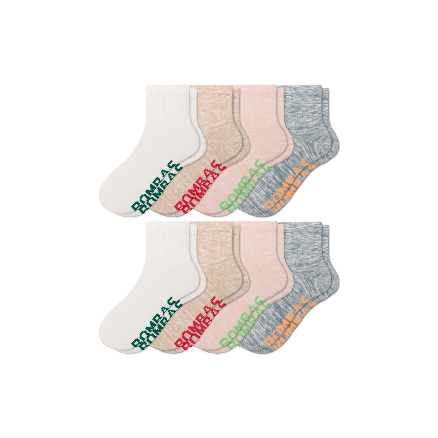 Women's Summer Ragg Quarter Sock 8-Pack - Light Cushion